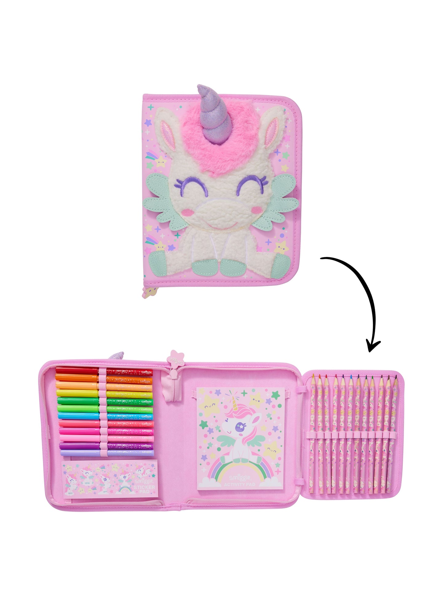 Smiggle - Fluffy Kırtasiye Seti ve Kalem Kutusu