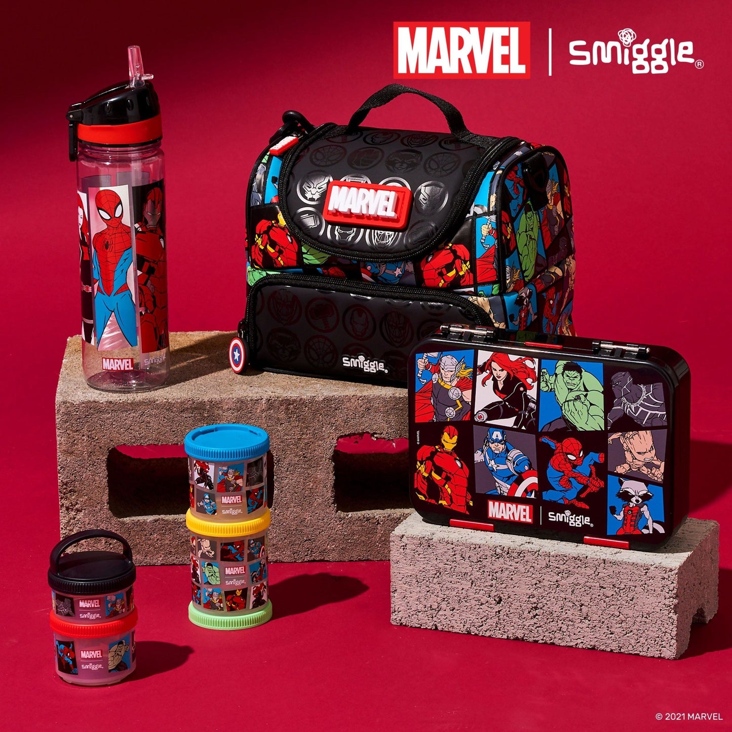 Smiggle - Marvel Çift Katlı Beslenme Çantası