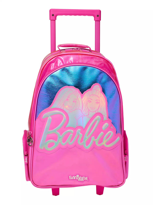 Smiggle - Barbie Çekçekli Işıklı Tekerlekli Çanta