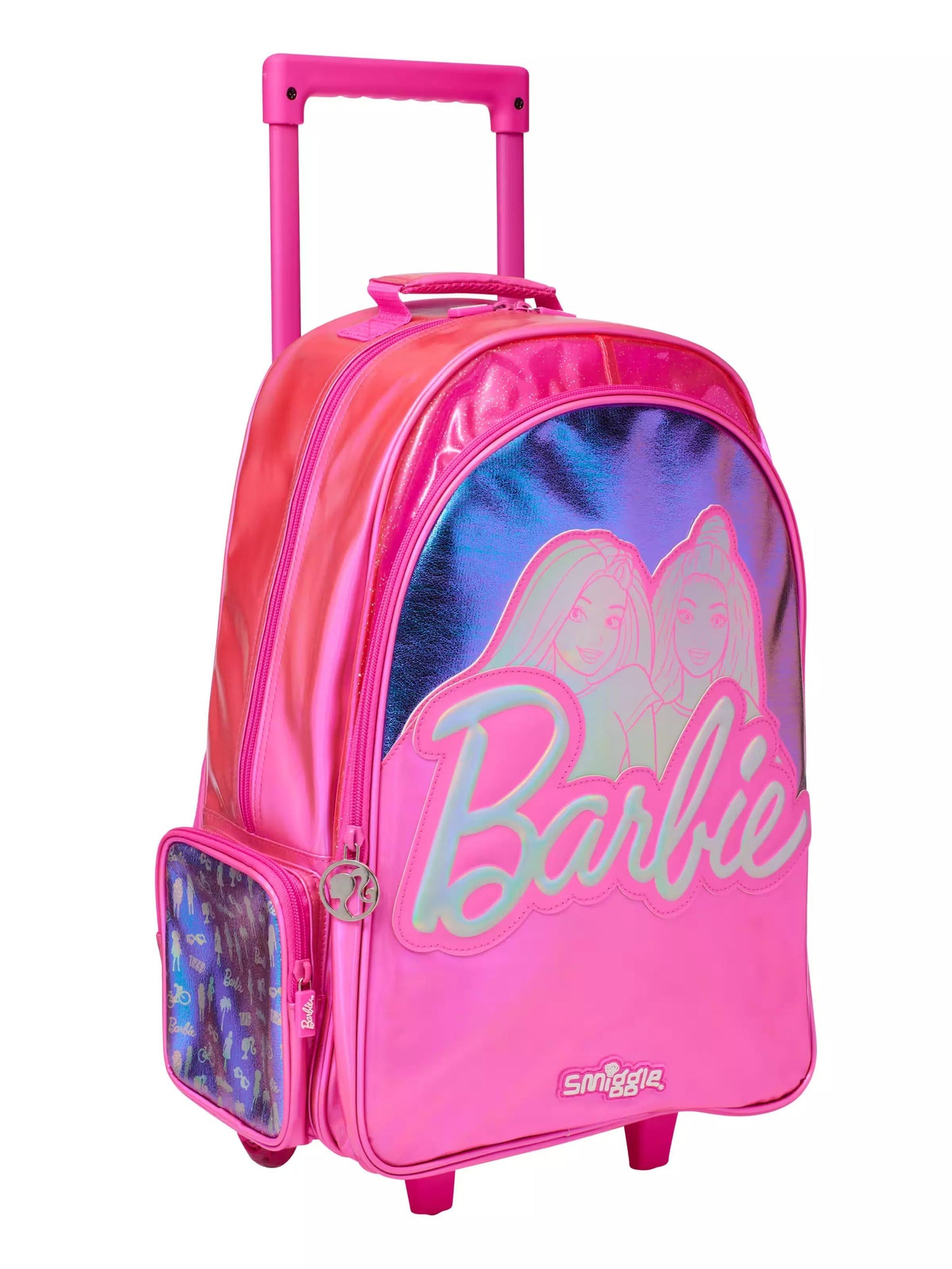 Smiggle - Barbie Çekçekli Işıklı Tekerlekli Çanta