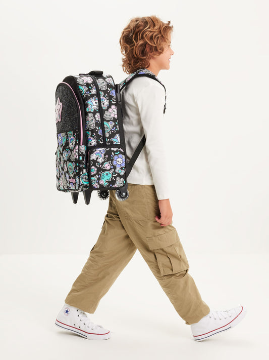 Smiggle - Trailblazer  Işıklı Tekerlekli Çekçekli Çanta