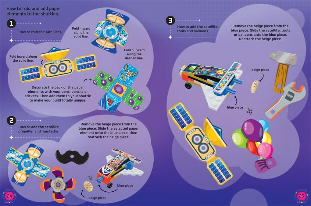 Buster Books - Lego İnşa Et ve Yapıştır Figür Oyuncaklı İngilizce Aktivite ve Hikaye Kitabı