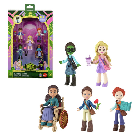 Mattel - Wicked Öğrencileri 5 Figür Oyuncağı ve Aksesuarları Seti