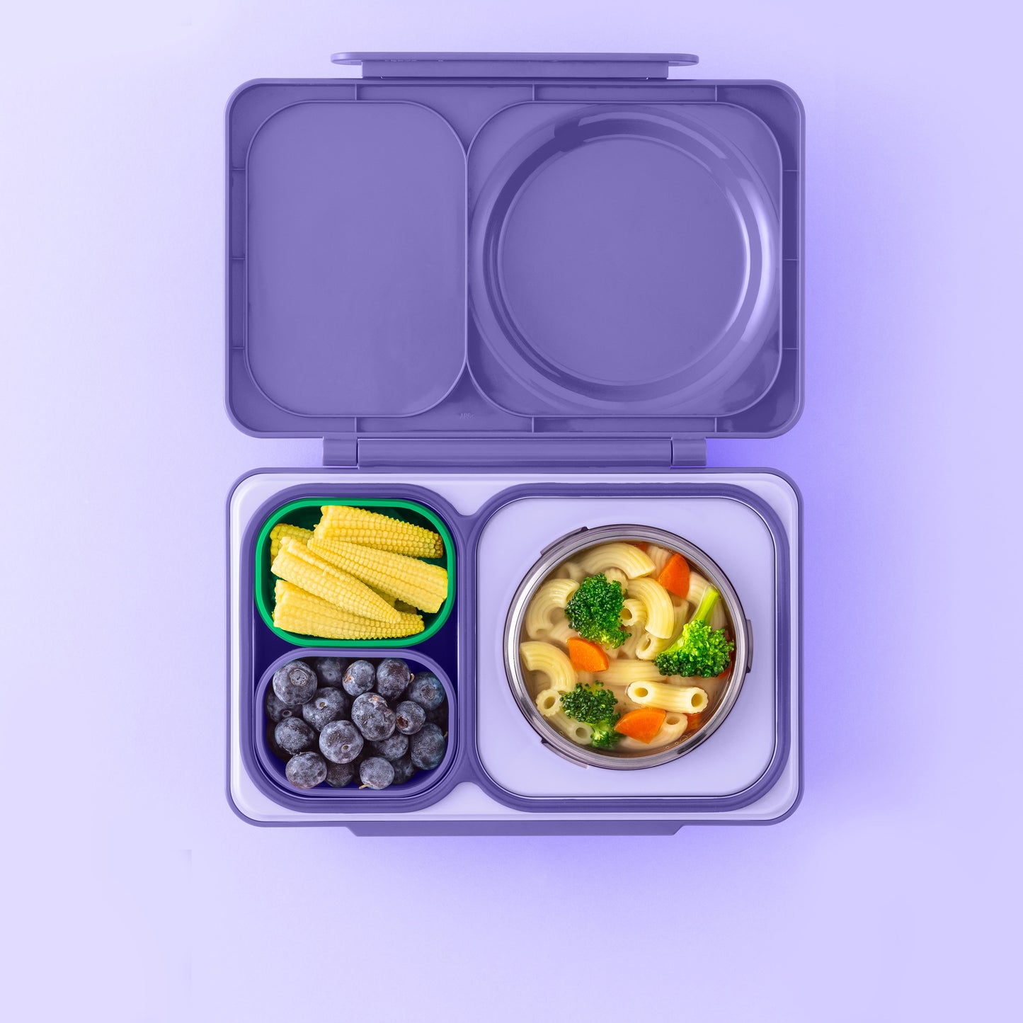 Omiebox - UP Bento Kutusu İç Bölme Kapları 2li Mor/Yeşil