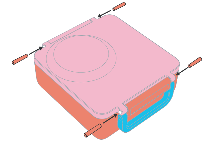 Omiebox - Yedek Parçası: Açık Mavi Mandal ve Menteşe Pimi 1 Adet
