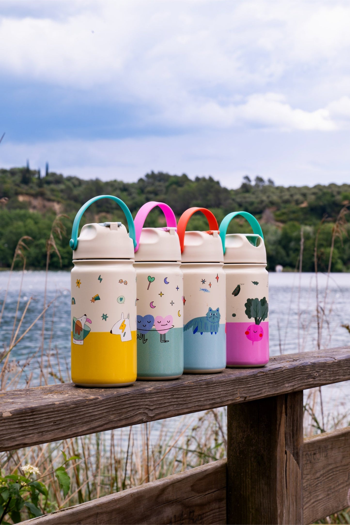 The Cotton Cloud - Funky Dogs 420ML Paslanmaz Çelik Gizli Pipetli Matara