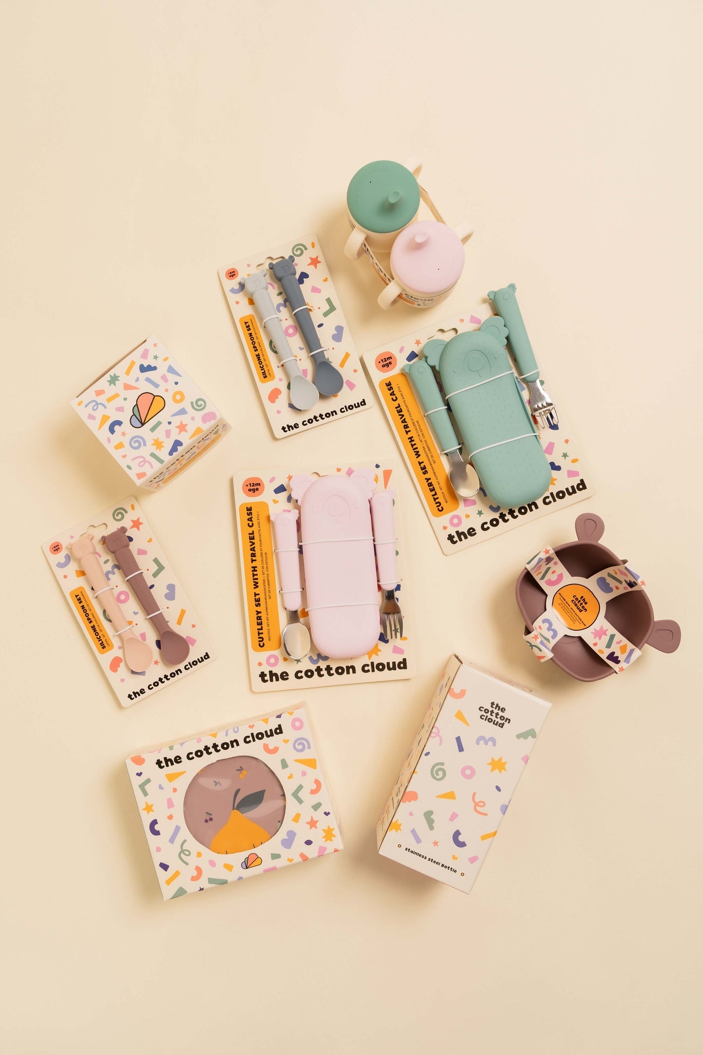 The Cotton Cloud - Meowful Cats 420ML Paslanmaz Çelik Gizli Pipetli Matara